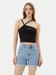 Volcom Top Stonezone B0112503 Czarny Slim Fit. Czarne topy damskie Volcom, l, bez wzorów, z bawełny, bez kołnierzyka, bez ramiączek. Za 49.99 zł.
