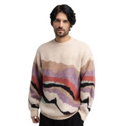 Męski sweter oversize z dzianiny Siroko Burano Transformation. Swetry męskie SIROKO, na zimę, m, bez wzorów, z dzianiny, retro, bez kołnierzyka, bez ramiączek. Za 296.00 zł.