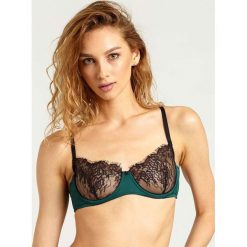 Biustonosz w kolorze zielono-czarnym. Czarne biustonosze Lace Up, bez wzorów, z koronki. W wyprzedaży za 239.95 zł.