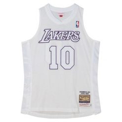 Koszulka NBA Los Angeles Lakers Steve Nash Authentic Christmas Day 2012/13. Białe bluzki damskie Mitchell & Ness, bez wzorów, z poliesteru, sportowe, bez kołnierzyka, bez ramiączek. W wyprzedaży za 1,177.50 zł.