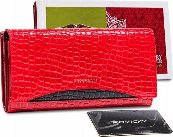 Peterson Duży, skórzany portfel damski z systemem RFID Peterson NoSize. Portfele damskie Peterson. Za 230.74 zł.