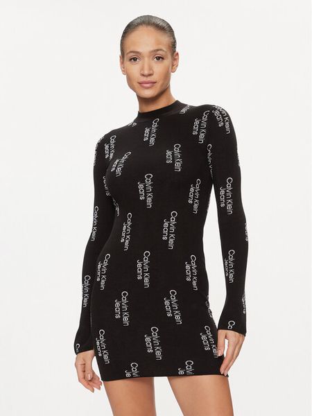 Calvin Klein Jeans Sukienka codzienna J20J222526 Czarny Slim Fit. Czarne sukienki damskie Calvin Klein Jeans, na co dzień, m, bez wzorów, z jeansu, bez kołnierzyka, bez ramiączek, proste. Za 389.99 zł.