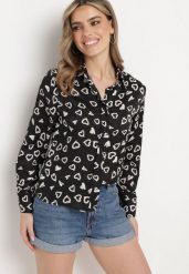 Czarna Klasyczna Koszula Zapinana na Guziki Avilneda. Czarne koszule damskie Born2be, l, bez wzorów, biznesowe, bez kołnierzyka, bez ramiączek. Za 119.99 zł.