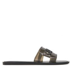 Klapki KARL LAGERFELD. Czarne klapki damskie KARL LAGERFELD, bez wzorów, bez obcasa, bez zapięcia. Za 379.99 zł.