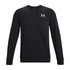 Bluza fitness męska Under Armour Essential Fleece Crew. Czarne bluzy męskie Under Armour, m, bez wzorów, casualowe, bez ramiączek, bez kaptura. Za 273.70 zł.