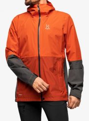 Kurtka membranowa męska Haglofs Finch Proof Jacket. Czerwone kurtki męskie Haglöfs, m, bez wzorów, z materiału, bez kaptura. Za 490.25 zł.
