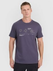 4F T-shirt regular z nadrukiem męski - szary 3XL. Szare t-shirty męskie 4F, m, bez wzorów, z bawełny, bez kołnierzyka, bez ramiączek. Za 59.99 zł.