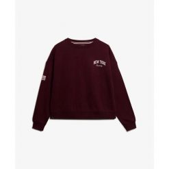 Damska bluza z dekoltem Superdry Athletic Essentials. Czerwone bluzy damskie Superdry, xl, bez wzorów, eleganckie, bez ramiączek, bez kaptura. Za 254.05 zł.