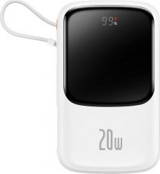 Powerbank Baseus Qpow Digital Display Lightning 10000mAh Biały. Białe powerbanki Baseus. Za 102.13 zł.