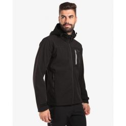 Męska kurtka softshell Kilpi RAVIO-M. Czarne kurtki męskie Kilpi, m, bez wzorów, z softshellu, bez kaptura, trekkingowe. Za 318.77 zł.