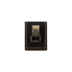Portfel z dwoma skrzydłami z płótna Ariat Work. Czarne portfele męskie Ariat, bez wzorów, ze skóry. Za 298.00 zł.