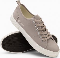 Ombre Klasyczne niskie trampki męskie BASIC - popielate V1 OM-FOTL-0145 40. Szare trampki męskie Ombre, bez wzorów, klasyczne, bez zapięcia. Za 69.99 zł.