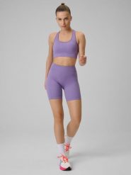 4F Legginsy kolarki treningowe bezszwowe damskie - fioletowe M/L. Fioletowe legginsy damskie 4F, bez wzorów. Za 79.99 zł.