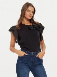 Liu Jo Bluzka WF4183 J5003 Czarny Regular Fit. Czarne bluzki damskie Liu Jo, xs, bez wzorów, z bawełny, bez kołnierzyka, bez ramiączek. Za 359.99 zł.