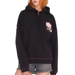 Bluza sportowa damska Volcom Tetsunori. Czarne bluzy damskie Volcom, s, bez wzorów, z bawełny, sportowe, bez ramiączek, bez kaptura. Za 186.00 zł.
