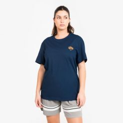 Koszulka koszykówki unisex Tarmak NBA Knicks TS 900. Niebieskie bluzki damskie TARMAK, m, bez wzorów, z bawełny, sportowe, bez kołnierzyka, bez ramiączek. Za 79.99 zł.