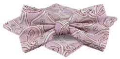 Mucha Męska w Zestawie z Poszetką - Alties - Blady Róż, Paisley. Czerwone krawaty i muchy Alties, bez wzorów, eleganckie. Za 65.00 zł.