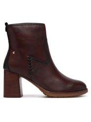 Pikolinos Botki Palencia W9U-8945C1 Brązowy ciemny. Brązowe botki damskie Pikolinos, bez wzorów, ze skóry, bez obcasa, na słupku, bez zapięcia. Za 799.99 zł.