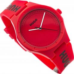 Zegarek Męski Hugo Lit For Him Red 1530346 + BOX. Czerwone zegarki męskie Hugo Boss, bez wzorów. Za 444.25 zł.