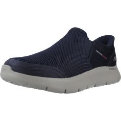 Buty SKECHERS GO WALK FLEX Niebieski. Niebieskie buty zimowe męskie Skechers, bez wzorów, z tkaniny, bez obcasa, bez zapięcia. Za 386.99 zł.