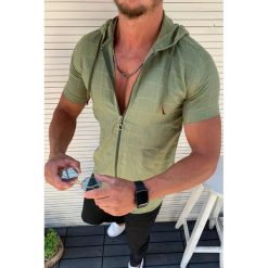 Koszulka męska BOBO KHAKI. Brązowe bluzy męskie Koszulka męska BOBO KHAKI, l, bez wzorów, bez ramiączek, bez kaptura. W wyprzedaży za 79.00 zł.