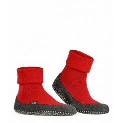 Skarpety Falke Cosyshoe. Czerwone skarpetki damskie Falke, bez wzorów, z elastanu. Za 226.50 zł.
