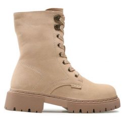 Trzewiki Jenny Fairy. Brązowe botki damskie Jenny Fairy, bez wzorów, bez obcasa, na płaskiej podeszwie, bez zapięcia. Za 199.99 zł.