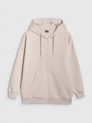 4F Bluza dresowa rozpinana z kapturem damska - beżowa L. Brązowe bluzy damskie 4F, l, bez wzorów, z bawełny, klasyczne, bez ramiączek, z kapturem. W wyprzedaży za 119.99 zł.