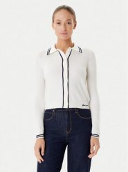 Guess Jeans Kardigan W5YR32 Z3HO2 Écru Regular Fit. Kardigany damskie Guess Jeans, xs, z aplikacjami, z jeansu, bez kołnierzyka. Za 272.00 zł.