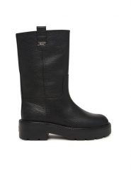 Tommy Jeans Kozaki Tjw Tubular Mid Boots EN0EN03111 Czarny. Czarne kozaki damskie Tommy Jeans, bez wzorów, z jeansu, bez obcasa, na płaskiej podeszwie, bez zapięcia. Za 799.99 zł.
