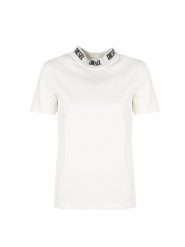 Diesel T-shirt "T-Reg" | A06780-0JFAX | Kobieta | Biały. Białe t-shirty damskie Diesel, xs, bez wzorów, z bawełny, eleganckie, bez kołnierzyka, bez ramiączek. W wyprzedaży za 199.00 zł.