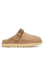 Ugg Klapki W Goldenstar Clog 1138252 Beżowy. Brązowe klapki damskie UGG, bez wzorów, ze skóry, bez obcasa, bez zapięcia. Za 659.99 zł.