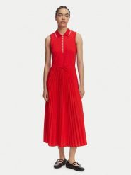 Tommy Hilfiger Sukienka codzienna 1985 Pleated WW0WW49621 Czerwony Regular Fit. Czerwone sukienki damskie Tommy Hilfiger, na co dzień, xl, bez wzorów, z syntetyku, bez kołnierzyka, bez ramiączek, proste. Za 799.99 zł.