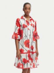 Iconique Sukienka letnia IC26-087 Czerwony Regular Fit. Czerwone sukienki damskie Iconique, na lato, m, bez wzorów, z bawełny, bez kołnierzyka, bez ramiączek. Za 599.99 zł.