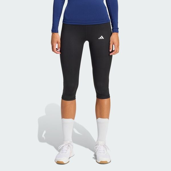 Legginsy capri TECHFIT. Niebieskie legginsy damskie Adidas, bez wzorów, z elastanu. Za 179.00 zł.