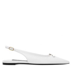 Sandały Dolce&Gabbana. Białe sandały damskie Dolce&Gabbana, bez wzorów, bez obcasa, na płaskiej podeszwie, bez zapięcia. Za 2,999.00 zł.