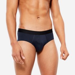 Slipki sportowe męskie. Niebieskie bielizna sportowa męska KALENJI, m, bez wzorów, z elastanu. Za 24.99 zł.