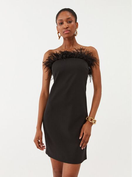 Patrizia Pepe Sukienka koktajlowa 8A1227/A6F5-K103 Czarny Slim Fit. Czarne sukienki damskie Patrizia Pepe, bez wzorów, z syntetyku, wizytowe, bez kołnierzyka, bez ramiączek. Za 1,149.00 zł.