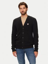 Guess Kardigan M4BR36 Z3HN2 Czarny Regular Fit. Czarne swetry męskie Guess, m, z aplikacjami, z syntetyku, bez kołnierzyka, bez ramiączek. Za 209.99 zł.