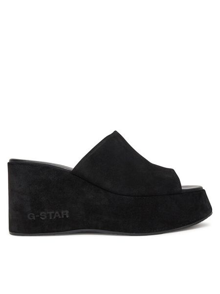 G-Star Raw Klapki FARI-118925 Czarny. Czarne klapki damskie G-Star Raw, bez wzorów, ze skóry, retro, bez obcasa, bez zapięcia. Za 439.99 zł.