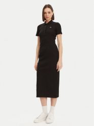 Lacoste Sukienka codzienna EF9622 Czarny Slim Fit. Czarne sukienki damskie Lacoste, na co dzień, bez wzorów, z bawełny, bez kołnierzyka, bez ramiączek, proste. Za 379.99 zł.