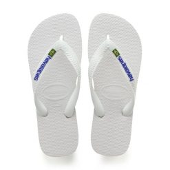 Klapki Havaianas Model 4110850 Kolor Biały. Białe klapki męskie Havaianas, bez wzorów, z gumy, bez zapięcia. Za 133.30 zł.