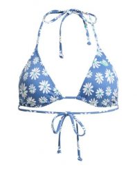 Trójkątny stanik bikini dla Kobiety PRINTED ESSENTIALS TIKI TRI Niebieski. Niebieskie stroje kąpielowe damskie Roxy, xl, bez wzorów, z elastanu. Za 129.99 zł.