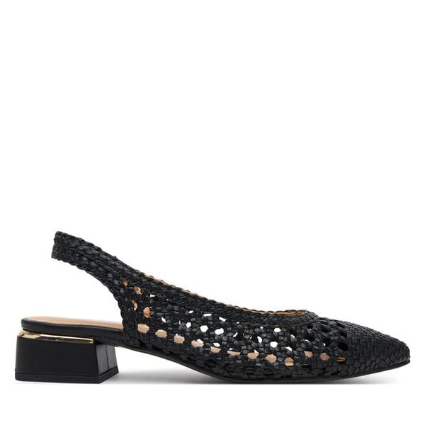 Czółenka Gioseppo. Czarne czółenka damskie Gioseppo, bez wzorów, bez obcasa, bez zapięcia. Za 259.99 zł.