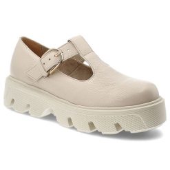 Beżowe Półbuty Armodo Stylowe Obuwie Damskie. Brązowe półbuty damskie Armodo, bez wzorów, z jeansu, eleganckie, bez obcasa, bez zapięcia. Za 369.00 zł.