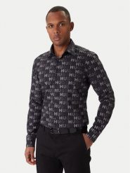 HUGO Koszula Ermo 50555775 Czarny Casual Fit. Czarne koszule męskie Hugo, m, bez wzorów, z bawełny, casualowe, bez kołnierzyka, bez ramiączek. Za 499.99 zł.