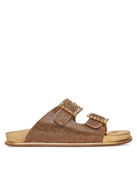 Le Silla Klapki 3771D040MIPPSTD Złoty. Żółte klapki damskie LE SILLA, bez wzorów, z syntetyku, bez obcasa, bez zapięcia. Za 3,579.00 zł.