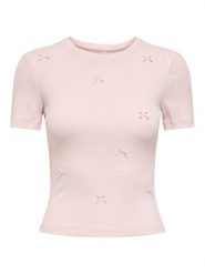ONLY T-Shirt Femke 15369336 Różowy jasny Slim Fit. Czerwone t-shirty damskie ONLY, xl, bez wzorów, z bawełny, bez kołnierzyka, bez ramiączek. Za 99.99 zł.