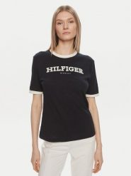Tommy Hilfiger T-Shirt Monotype WW0WW41208 Granatowy Regular Fit. Niebieskie t-shirty damskie Tommy Hilfiger, m, bez wzorów, z bawełny, bez kołnierzyka, bez ramiączek. Za 289.99 zł.