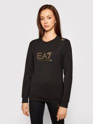 EA7 Emporio Armani Bluza 8NTM45 TJ9RZ 1200 Czarny Regular Fit. Czarne bluzy damskie EA7 Emporio Armani, m, bez wzorów, z syntetyku, bez ramiączek, bez kaptura. Za 269.99 zł.